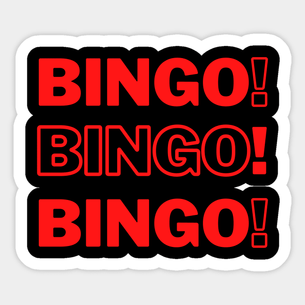 Bingo Bingo Bingo Red Sticker by Confessions Of A Bingo Addict